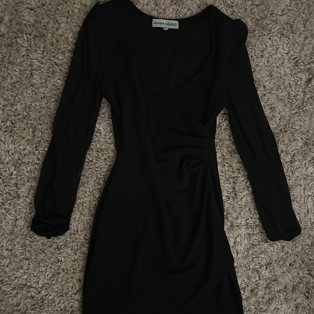almost famous black dress with wrap in front ♥︎